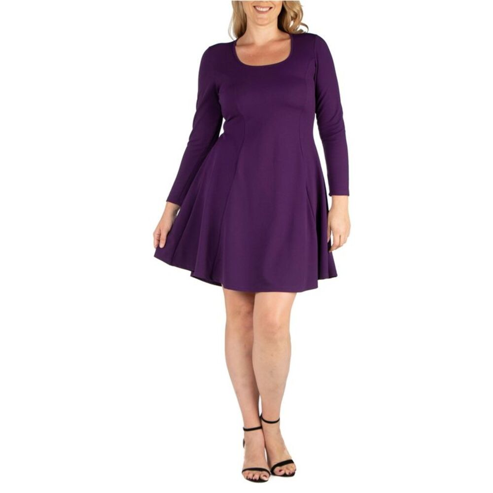 24seven Womens Plus Size Style Fit & Flare Dress, NWT